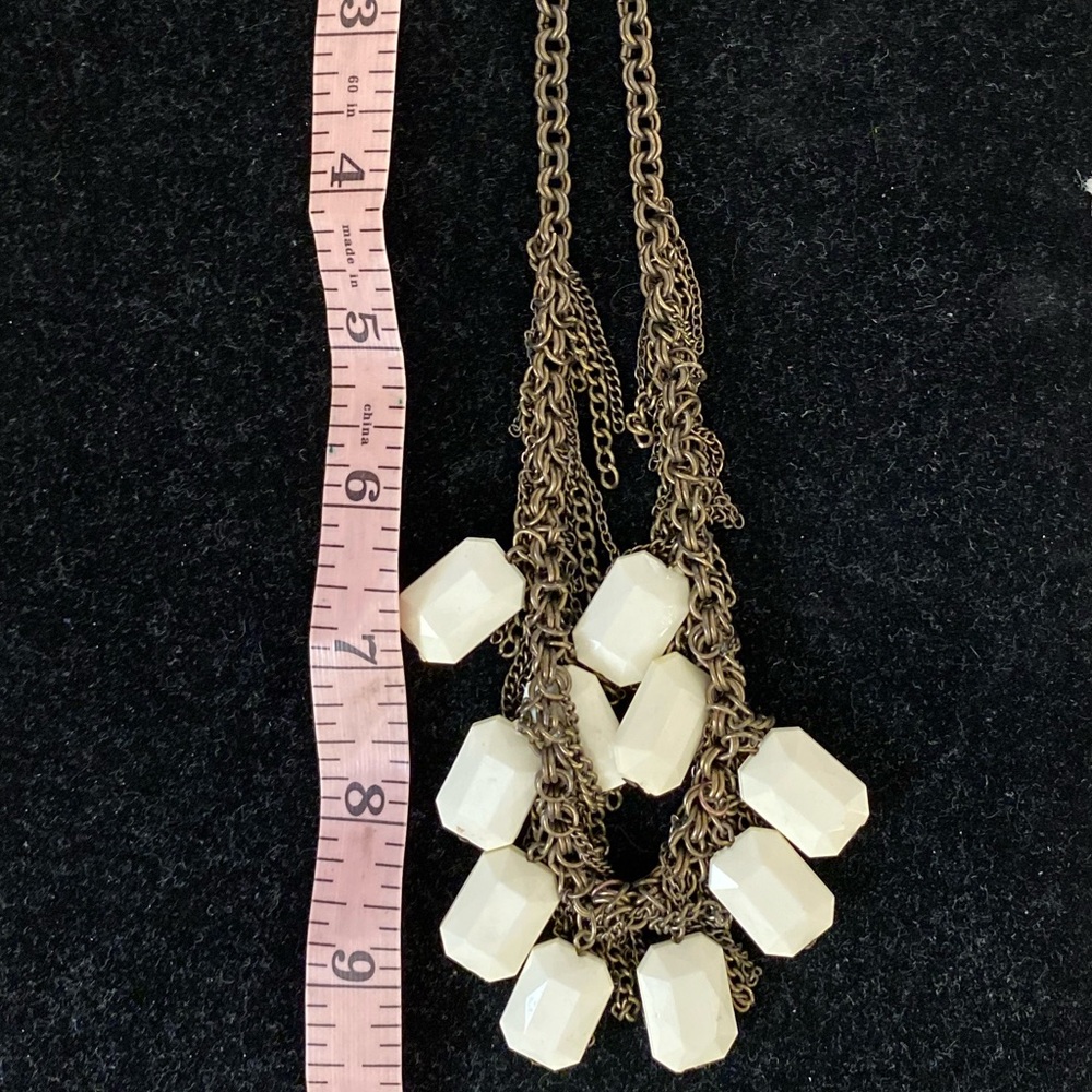 Nordstrom Bronze Cream Drop Statement Necklace - image 4